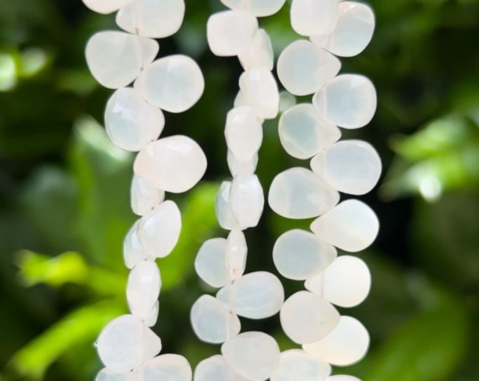 White Moonstone Teardrop Beads - 6mm x 9mm