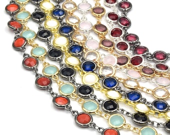 6mm Crystal Bezel Rosary Chain – Gold, Silver, Gunmetal Jewelry Making