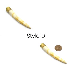 Ox bone focal pendants for jewelry making. These natural shaped pendants feature intricate lines and patterns, perfect for adding an earthy and rustic feel to your handmade jewelry