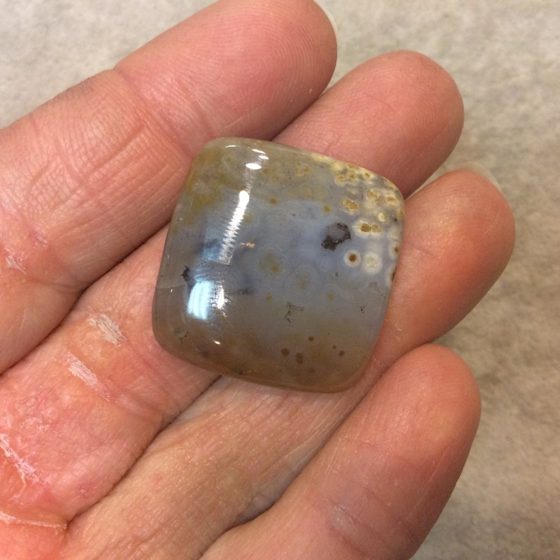 Ocean Jasper Rectangle Shaped Flat Back Cabochon Natural High Quality Gemstone Measuring 27mm x 26mm 5mm Dome Height