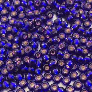 Miyuki 6/0 Glass Seed Beads: Silver Lined Violet, 20 Gram Tube