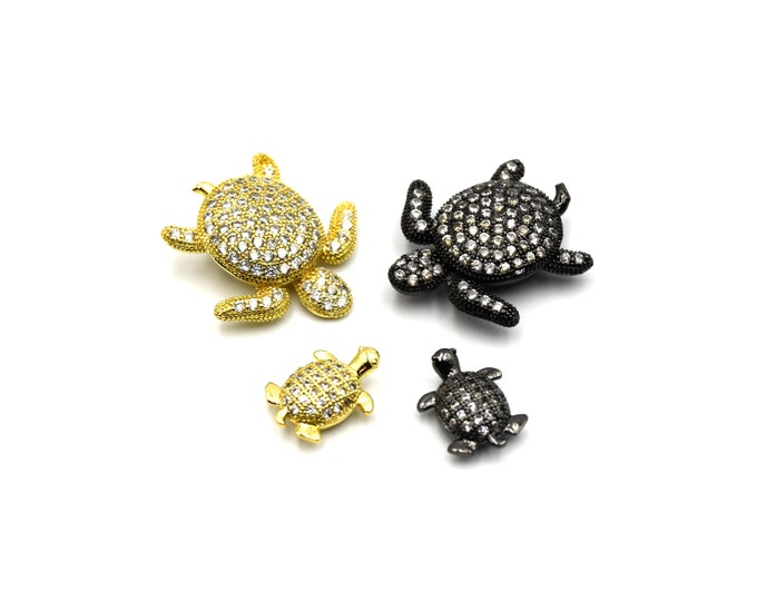 Turtle Shaped Cubic Zirconia Bead for Jewelry Making