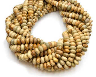 Picture Jasper Rondelle Beads - Perfect for Candy Necklaces!