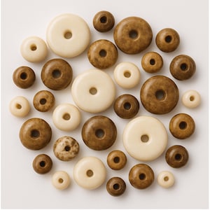 Assorted Mixed Bag of Ox Bone Beads - 100 grams