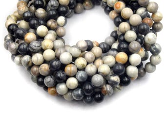 Natural Picasso Jasper Beads – Smooth Round Gemstone Jewelry Making Supplies