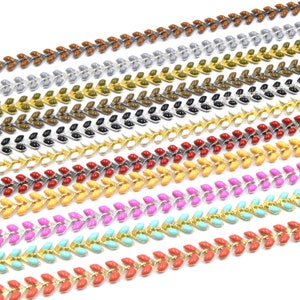 Signature Jewelry Chains: Enameled Chevron, Fishbone, Feather, Link, Colored Enamel, plus Gold, Silver & Gunmetal Finishes