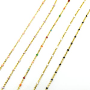 Enamel Ball Chain - Satellite Bead Cable Chain - Wholesale Chain for Permanent Jewelry