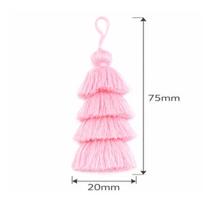 Tiered Silk Tassel Pendant, Wrapped Thread Charm for Jewelry Making (75mm)