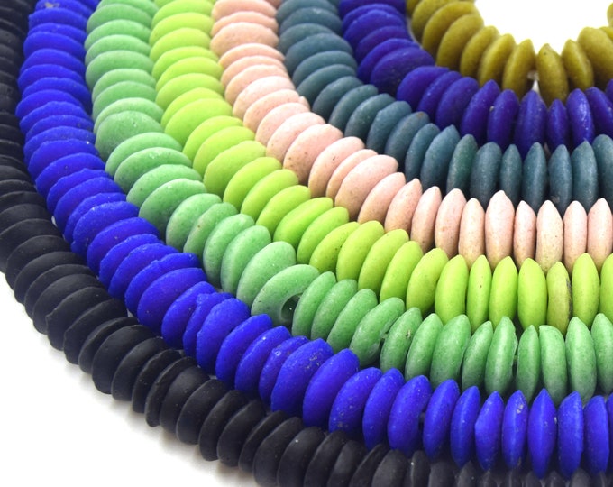 14mm Ashanti African Glass Saucer/Disc Shaped Beads - Sold by Approx. 16" Strand (~96 Beads)