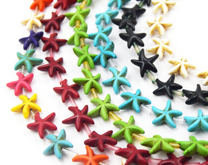 Howlite Starfish Beads for Summer Jewelry