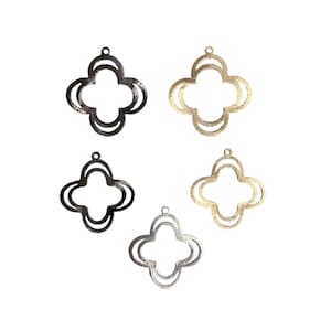 Double Quatrefoil Findings For Jewelry Making | Open Double Quatrefoil Shaped Copper Components