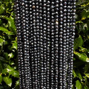 Black Spinel Mystic Coated Faceted Round Beads – 3mm Gemstone Beads