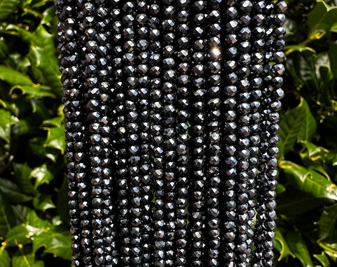 Mystic Coated Black Spinel Round Beads - 3mm Faceted