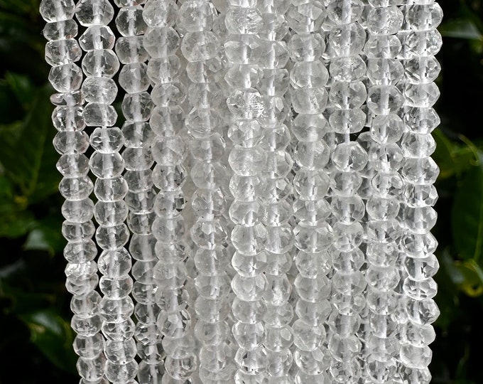Clear Quartz Faceted Rondelle Beads - 3mm x 4mm (Signature Special!)
