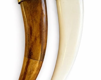 Natural Ox Bone Tusk Pendant – Handcrafted Statement Charm