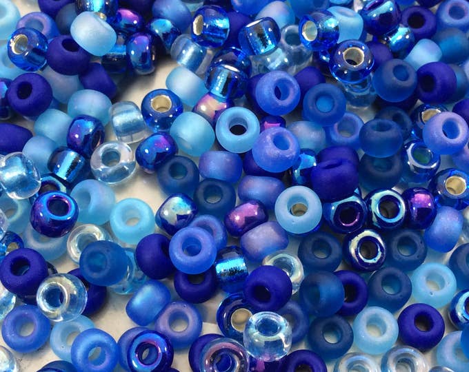 6/0 Genuine Miyuki Glass Seed Beads - Mix Blue Tones - Sold by 20 Gram Tubes (Approx. 200 Beads per Tube) - (6-9MIX02)