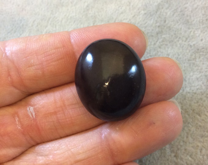 AAA Oval Shaped Dark Plum Star Garnet Flat Back Cabochon - Measuring 22mm x 26mm, 11mm Dome Height - Natural Gemstone Cab