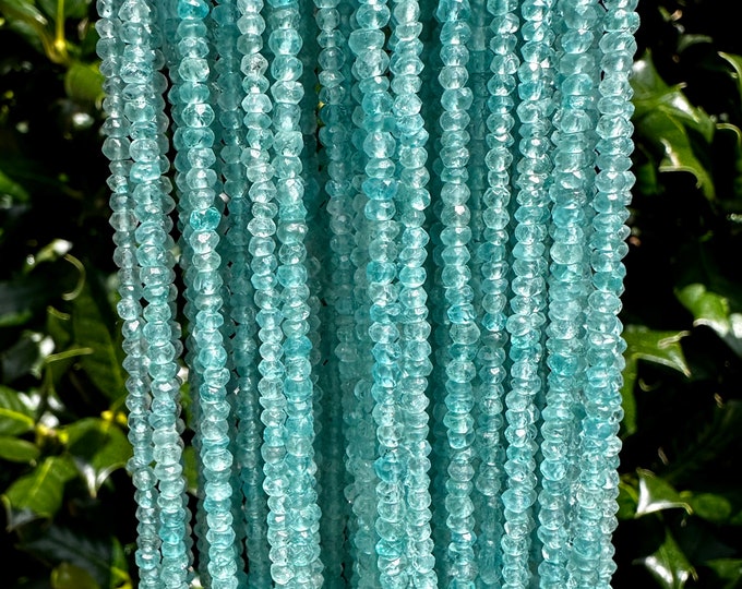 Apatite Faceted Rondelle Shaped Beads - 3mm