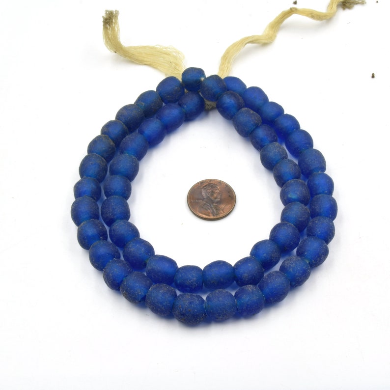 21 Strand African Glass Beads 10mm Recycled African Glass Round Rondelle Beads ~58 Beads Sold by Approx