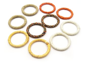 Rattan Wood Earring Finding | (Pairs)Handmade Natural Interwoven Reed or Hemp Circle Jewelry Component - Sold in Pairs