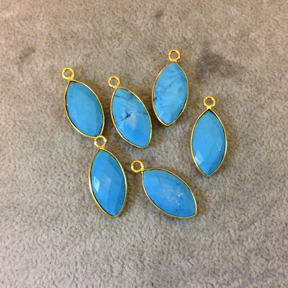 White Druzy and Stabilized Turquoise Earrings Gold-plated Sterling Silver White Druzy and Stabilized Turquoise Earrings Gold-plated Sterling Silver