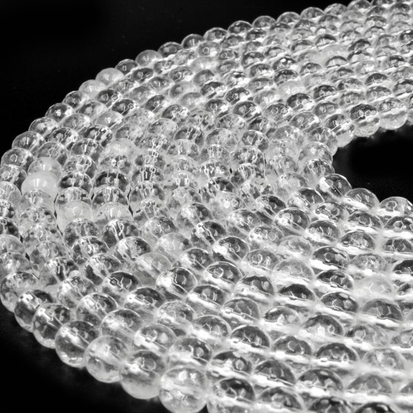 Clear Quartz Beads | Faceted Clear Quartz Round Beads | 4mm 6mm 8mm 10mm | Loose Beads