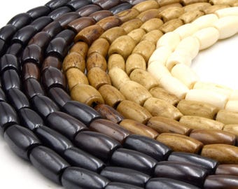 Bone Beads | Short Tube Beads | Barrel Beads