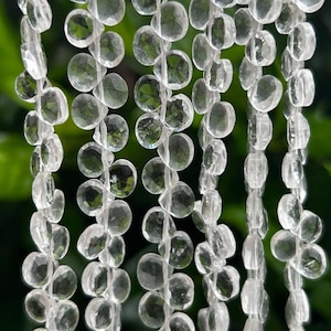 Clear Quartz Faceted Heart Teardrop Beads 7mm