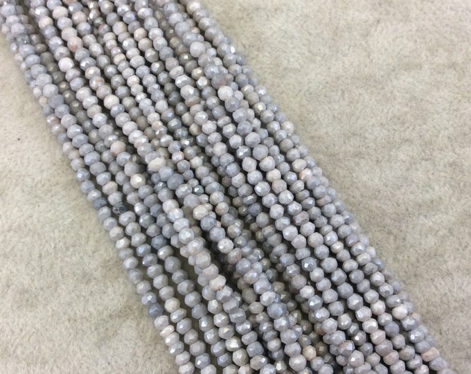Mystic Gray Quartz Faceted Rondelle Beads - 2mm x 3mm
