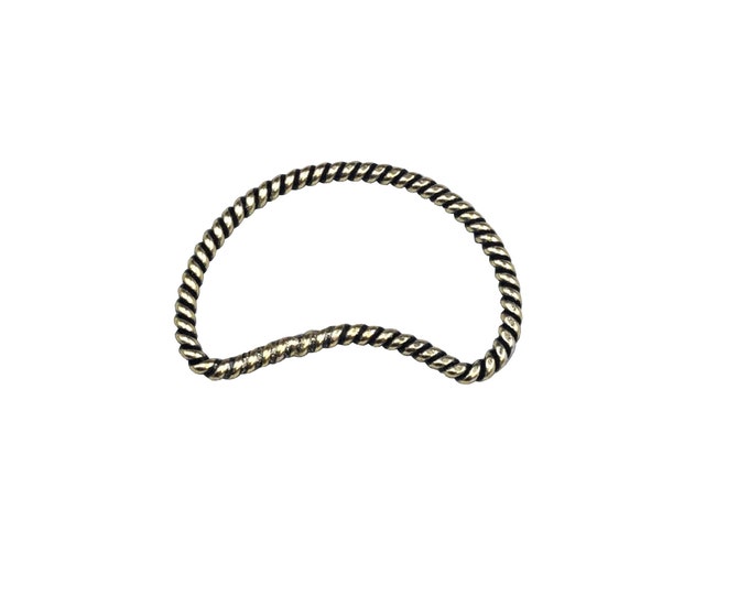 15mm x 25mm Oxidized Gold Finish Open Twisted Wire Crescent/Moon Shaped Plated Copper Components - Sold in Packs of 10- (469-OG)
