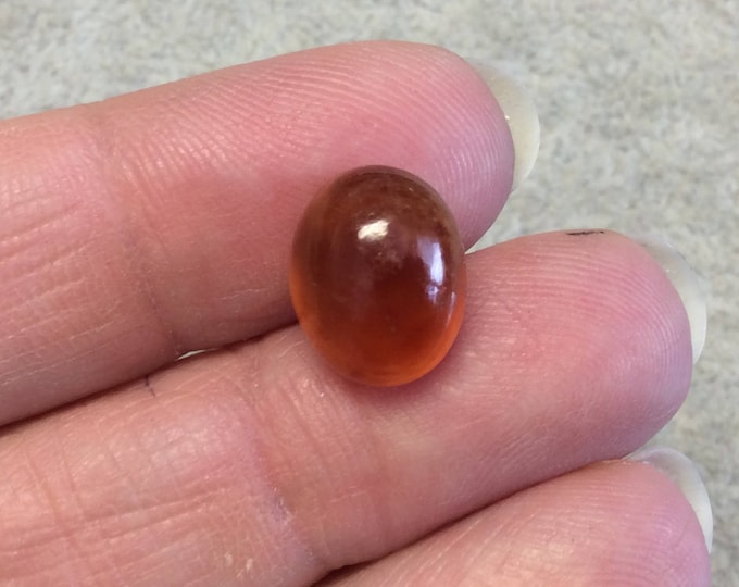 OOAK Natural Hessonite Garnet Oblong Oval Shaped Domed Back Cabochon - Measuring 10mm x 13mm, 7.25mm Dome Height - Quality Gemstone Cab