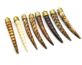 Bone Pendant | Carved Ox Bone Tusk Pendants