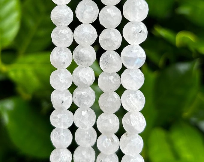 Rainbow Moonstone Faceted Round Beads 7mm