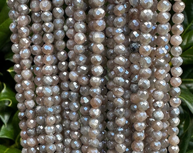 4mm Faceted Mystic Mixed Moonstone Round Beads