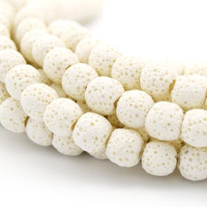 White Volcanic Lava Beads | Porous Diffuser Jewelry Making (6-18mm)