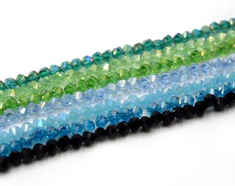 Faceted Chinese Crystal Beads: 4mm Twisted Round Shaped Glass Beads