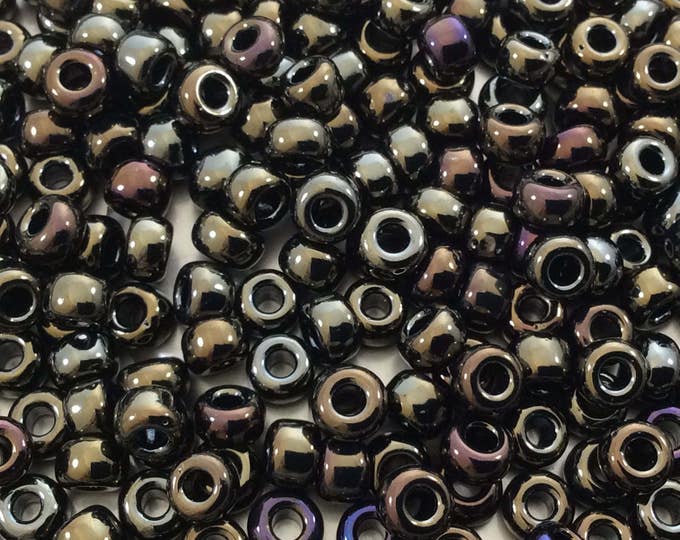 Size 6/0 Glossy Finish Metallic Dark Brown Genuine Miyuki Glass Seed Beads - Sold by 20 Gram Tubes (Approx. 200 Beads per Tube) - (6-9458)