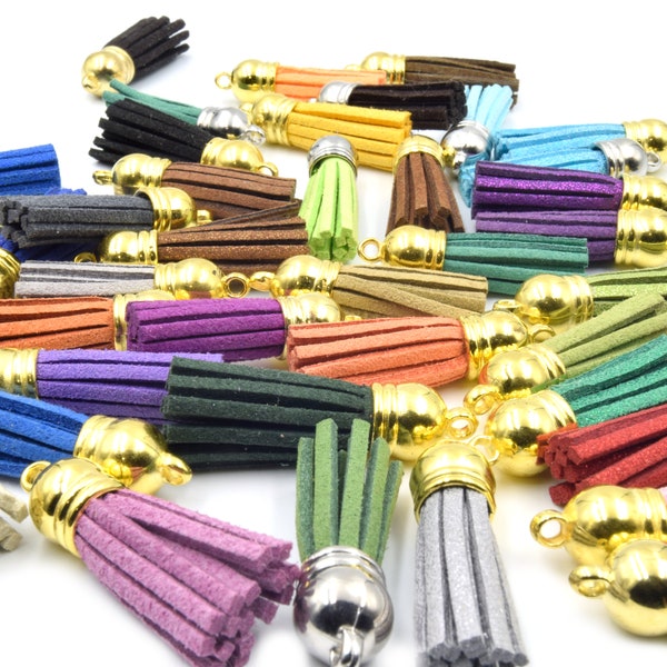 Faux Suede Leather Tassels | 1.25" Mini Tassels | Journal Charm | Bullet Journal Accessories | Bracelet Charm | Sold in Packs of 5
