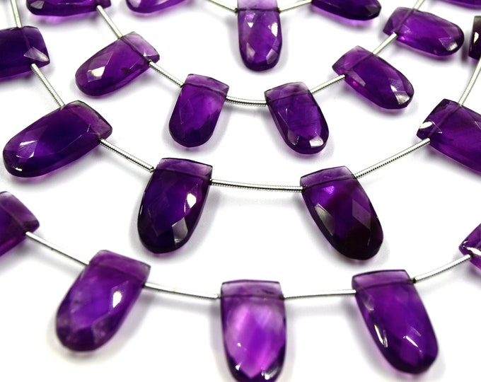 Amethyst Beads | Hand Cut Indian Gemstone | Two Sizes of U Shaped Beads | High Quality Amethyst | Loose Gemstone Beads