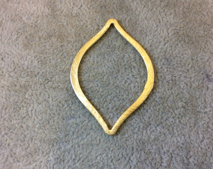 35mm x 49mm Gold Brushed Finish Open Marquise Shaped Plated Copper Components - Sold in Pre-Counted Bulk Packs of 10 Pieces - (079-GD)