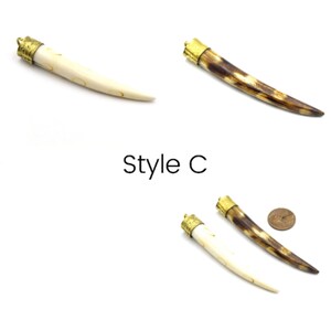 Ox bone focal pendants for jewelry making. These natural shaped pendants feature intricate lines and patterns, perfect for adding an earthy and rustic feel to your handmade jewelry