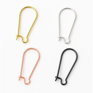 High Quality Earring Wire | Kidney Shaped Hoop | 18k Gold Silver Rose Gold  Gunmetal Overlay