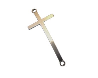 1.75" Long Tibetan Silver Plain Cross Shaped Copper Connector Component - 23mm x 48mm, Approximately  - Sold Individually (A30147)