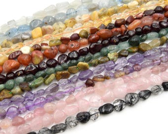 Pebble Gemstone Beads: Handpicked Natural Semi-Precious Nugget Gemstones for Unique CreationsBeads