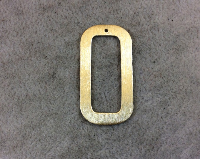 18mm x 36mm Gold Brushed Finish Thick Rectangle Shaped Plated Copper Components - Sold in Pre-Counted Bulk Packs of 10 Pieces - (#276)