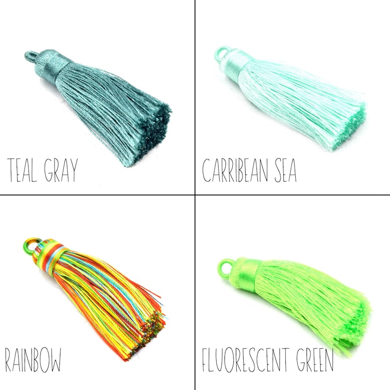 Tassel Pendants | 2 inch Wrap Cap Tassels | Threaded Tassel - Silk/Polyester