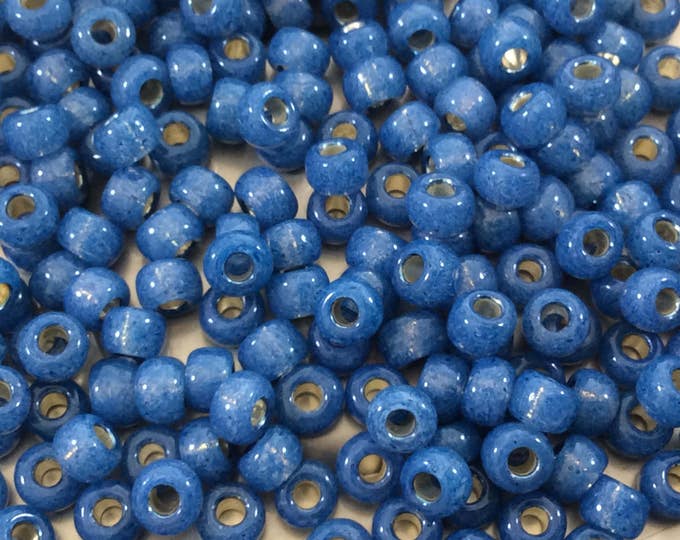 Size 6/0 Silver Lined Alabaster Sky Blue Genuine Miyuki Glass Seed Beads - Sold by 20 Gram Tubes (Approx. 200 Beads per Tube) - (6-9648)