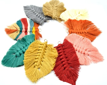 Macramé Tassels | 65mm x 90mm Threaded Tassels | Knotted Tassels