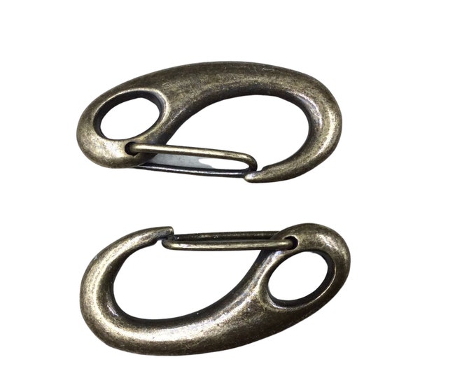 Clasp 1 3/4" Long Bronze Plated Clip Style Lobster Claw Shaped Copper Clasp Components - Measuring 28mm x 48mm  - Sold Individually