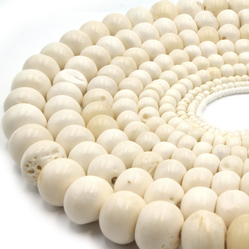 Bone Beads Ox Bone Round Rondelle Beads White Bone Beads, Brown Bone Beads 2mm 3mm 4mm 6mm 8mm 10mm 12mm 14mm 16mm White